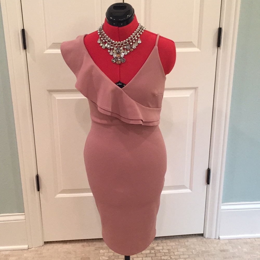 Soprano Form Fitting Dusty Mauve Dress